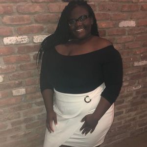 Cream Wrap Skirt with gold ring